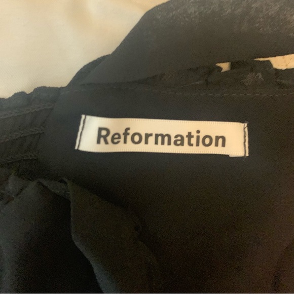 Reformation Black Ruffle Mini Christine Dress Ladies Sz 4 - Picture 4 of 5